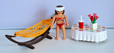 Playmobil Frau Hängematte mit Gestell Tisch Getränk BlumenTerrasse Garten #11