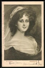 Künstler-AK Hermann Torggler: Weiblicher Studienkopf 1901 