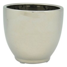 Topf Keramik Übertopf silber