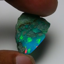 Glatter grüner Opal grob 10,55 cts, äthiopischer Welo Opal Roh Edelstein für ...