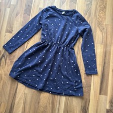 Yigga Sweat Kleid Langarm Gr. 146/152 Dunkelblau Mit Blumen Top