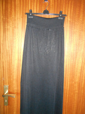 langer Strickrock, Schwarz, 38, Leinen/Viscose, Dibari, etwas durchsichtig