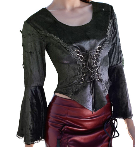 Samtbluse miederbluse gothic - ,