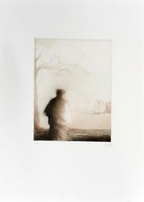 Werner LICHTNER-AIX, Einsamer Mann - Radierung in Farbe