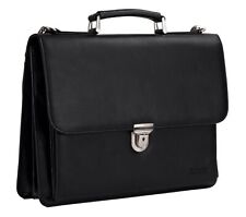 LEONHARD HEYDEN Hannover Briefcase 2 Compartments Aktentasche Tasche Black