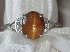 Sonnenstein - Katzenauge - Silberring, Gr. 21 