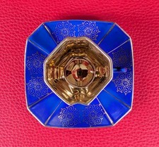 ~1920 Antike Art Deco Sammeltasse Mokka Mocca Gold Blumen Blau Ornamente Eckig