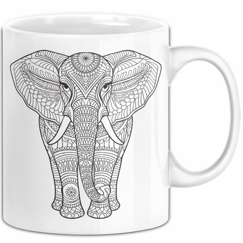 Elefant mandala tasse - elefant,