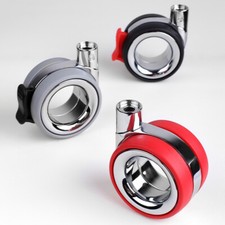 Möbelrollen 75mm Design Rolle Doppelrolle Lenk Bremse Transport Schwarz Grau