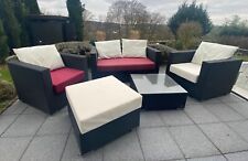 Loungemöbel Polyrattan schwarz/anthrazit