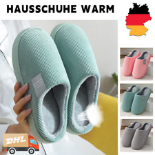 Hausschuhe Damen Herren Winter Warme Indoor Rutschfeste Baumwollpantoffeln DE