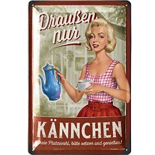 Retro Blechschild draußen nur