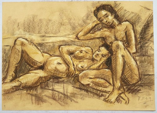 Akt nude naked woman - , nue