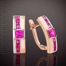 Rose gold ohrringe mit rubin - gold,