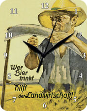 Wer Bier trinkt... Wanduhr, 20 x 25 cm