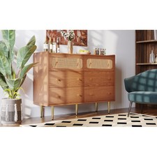 Rattan Kommode Sideboard mit 6