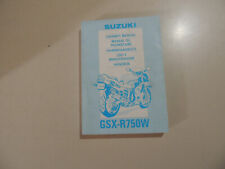 Suzuki GSX R 750 W 1994  Rider owners manual Fahrerhandbuch uso e manutenzione