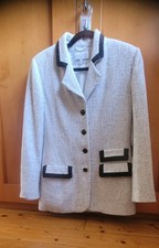 Bouclé Blazer ecru - schwarz