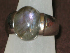 aparter Silberring - Labradorit mit lila Schimmer, Gr.20 -- La Luna