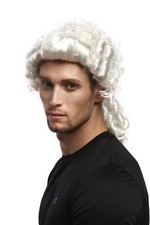 Perücke Herren Karneval Barock Renaissance Weiß Zöpfe Edelmann Adliger Lord