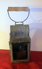 Vintage Eisenbahn-Signallampe Karbidlampe Hersteller P.K.P Metall-Corpus Eckig