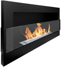 Campo24 Ethanol-Kamin mit Sicherheitsglas schwarz 90x40cm-Ethanolkamin Dekokamin
