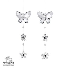 Formano 2er-Set Hänger Schmetterling mit Blumen aus klarem Acryl -606372