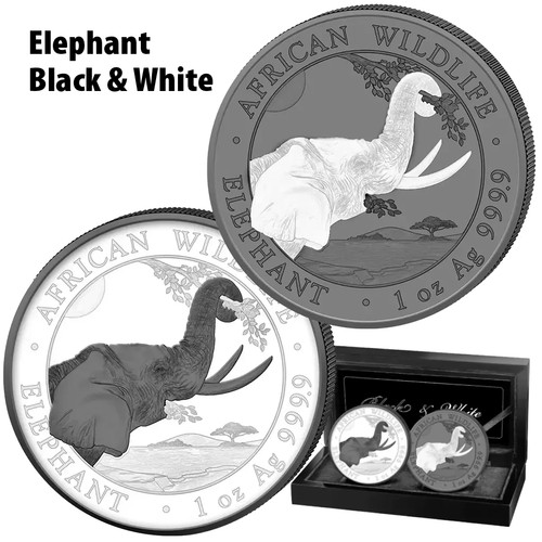 Silbermünzen elefant black - elefant, &