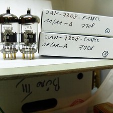 Matched Pair JAN -7308-GS Gold Pin Mil-Spec E188CC excellent Audio Tube Röhre