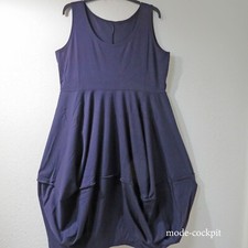 BORIS INDUSTRIES süßes Lagenlook Ballon Träger Kleid 48-50 (5) Stretch nachtblau