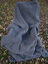 Wolldecke Schafwolldecke Wohndecke Schurwolle Merino 100%,WOOLMARK anthrazit