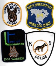 DHF Set 07 = 4 x K-9 DienstHundeführer Polizei Abzeichen Police Patch Canine USA