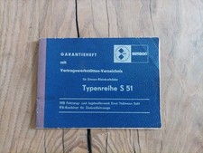 Simson S51 Garantieheft 1980 Original 