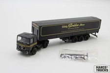 Herpa MAN F8 Pritschen-/Gardinenanhänger LKW "Willy Bruhn Söhne" 1:87 /H23497