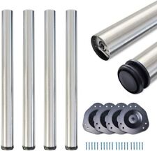 4x sossai Standard Tischbeine Ø60 mm in gebürstetem Edelstahl Design 953 281
