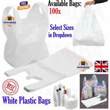 Kunststoffweste Trage starke Taschen weiß - Supermärkte/Märkte Stände Geschäfte - UK