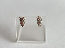 Ohrringe  Ohrstecker ohne Steine - 925 Silber  -  mini Eulen