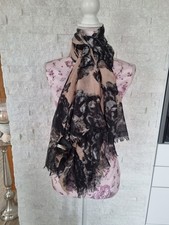 Pieces Schal Tuch bunt Herbst Rose schwarz guter Zustand