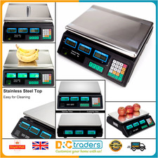 40 kg digitale elektronische Waage Preisberechnungswaage Gemüse Obst Einzelhandel UK-Stecker