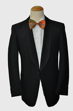 SMOKING Dinnerjacket Gr.46 XS mit SCHALKRAGEN+Seidenspiegel, edle Handstichnähte