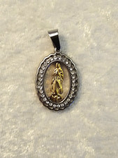 Himmlischer Edelstahl-Heilige Maria-Anhänger  - Neu -  32 mm - 20 Karat