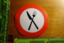 Alter Aufkleber Beschriftung Hinweis Besteck MESSER GABEL
