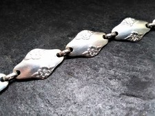 Kette Collier Art Nouveau Jugendstil wohl Silber ungemarkt Blumen Natur antik