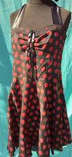 Handmade Rockabilly Kleid Rot - Schwarz Dots Gr. S/M *Rockabella Style* Punkte