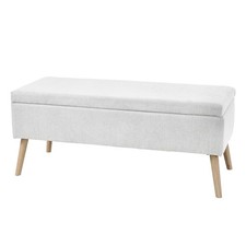 B-Ware SVITA DAISY XL Gepolsterter Hocker mit Stauraum Sitzbank Sitzhocker Weiß