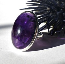 SCHMUCK-STCK RING 925 SILBER Amethyst hochglanzpoliert 17,5 55 Cabochon groß