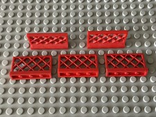 Lego 5x 3185 Gitterzaun rot