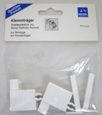 1 Paar Klemmträger für Nickel Raffrollo - Technik weiß