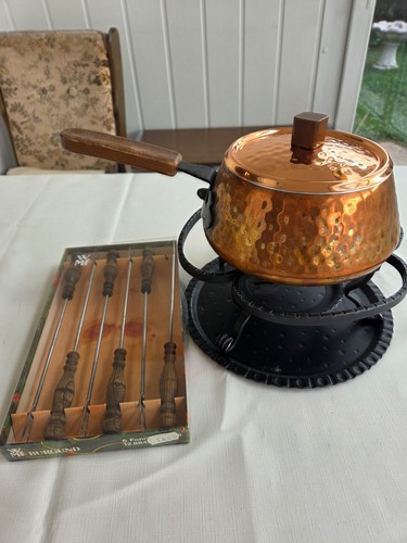 Vintage kupfer fondue - kupfer, -fondue-set