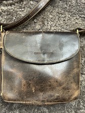 Greenburry Vintage Ledertasche Umhangtasche Echtleder Braun Schultertasche